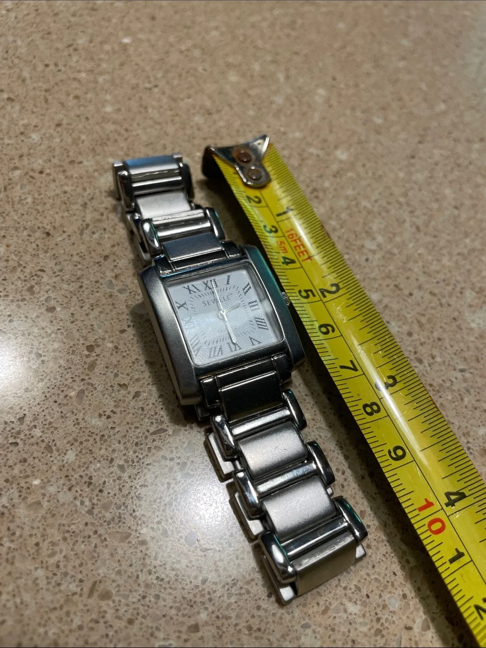 Women's Silver-Tone Rectangular Bracelet Watch